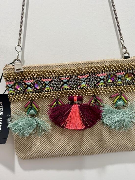 Steve Madden Handbags - Steve Madden Beaded Tassel Crossbody Clutch Bag Multicolor Boho Festival NWT